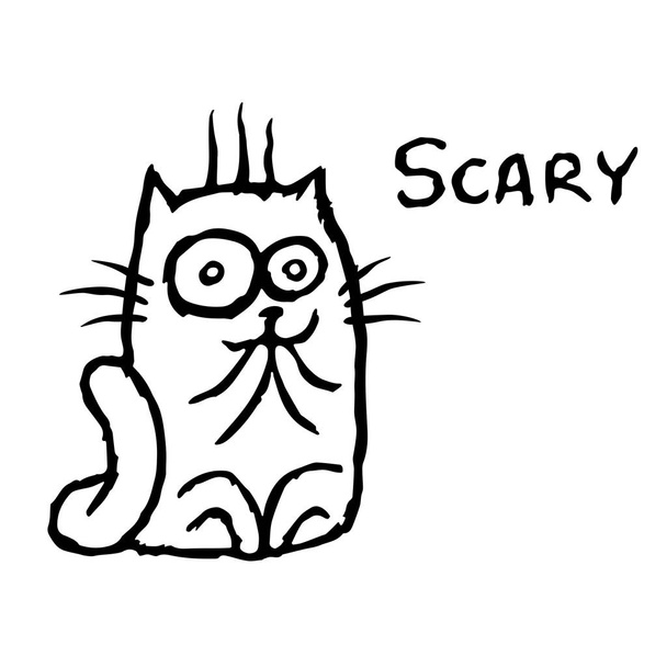 Cat Tik was scared. Vector illustration - Вектор, зображення