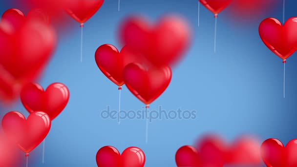San Valentín forma de corazón vuelo globo fondo
. - Metraje, vídeo