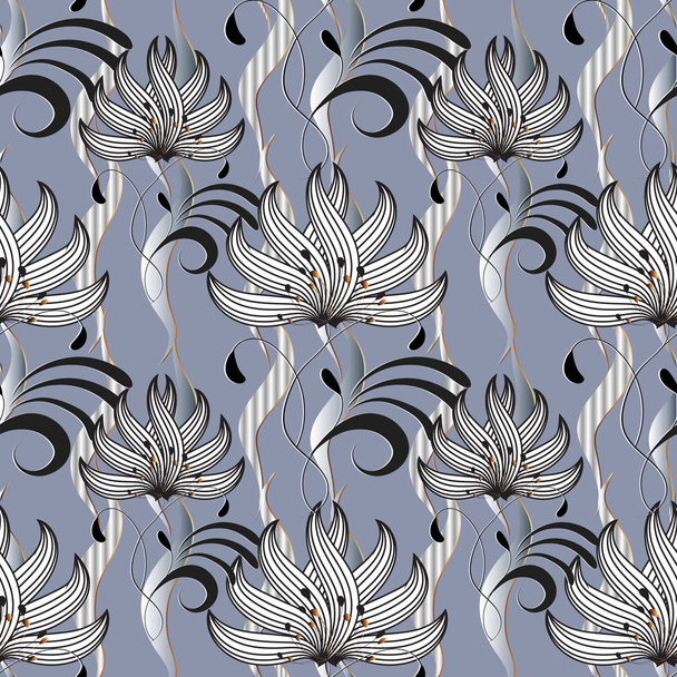 Floral vector seamless pattern.  - Vetor, Imagem
