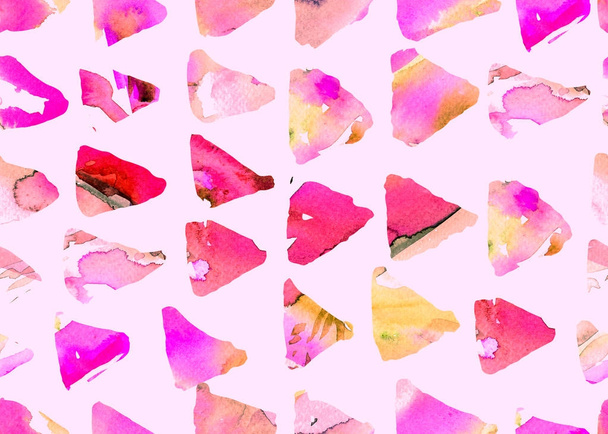 Watercolor triangle pattern. Simple geometric seamless pattern. - Photo, Image