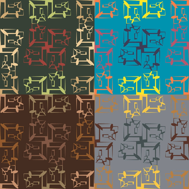 Set of four geometric seamless patterns - Vector, Image