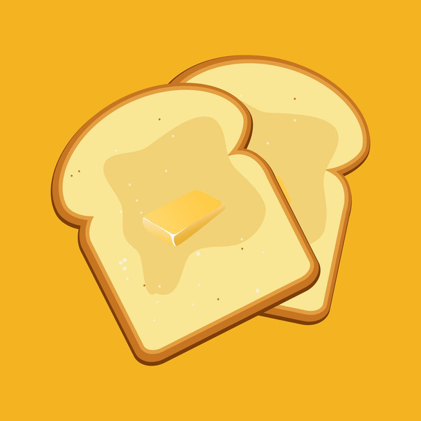 Kahvaltı kavramı tost. Tost dilim. Düz tasarım stili. Vektör - Vektör, Görsel