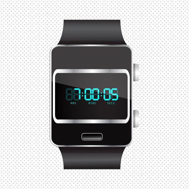 Vector icon. Stainless smart watch isolated on background.  - Вектор,изображение