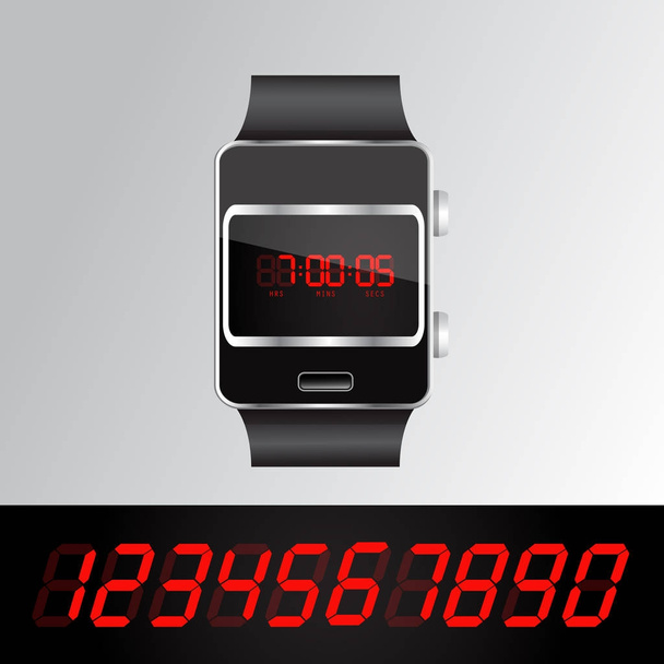 Vektorsymbol. Edelstahl-Smartwatch isoliert auf Hintergrund.  - Vektor, Bild