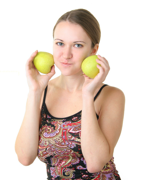 The girl and an apple - Valokuva, kuva