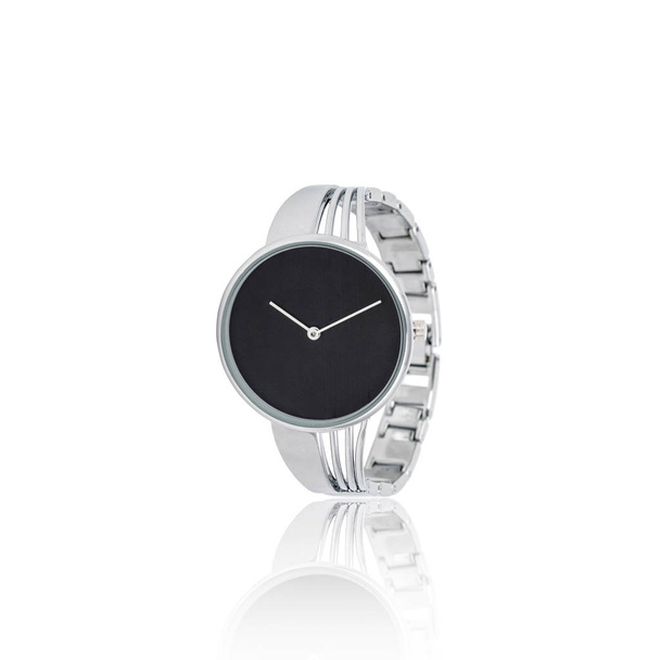 Mechanical silver women's watch isolated on white. - Fotografie, Obrázek