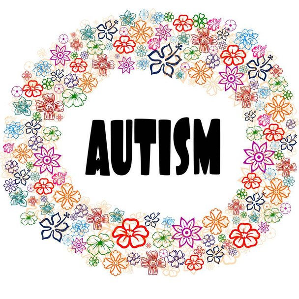 Autismus v květinové rámu. - Fotografie, Obrázek