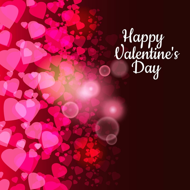 Valentin-nap üdvözlés kártya, háttér, piros szívek, flash, vektor, ábra, elszigetelt - Vektor, kép