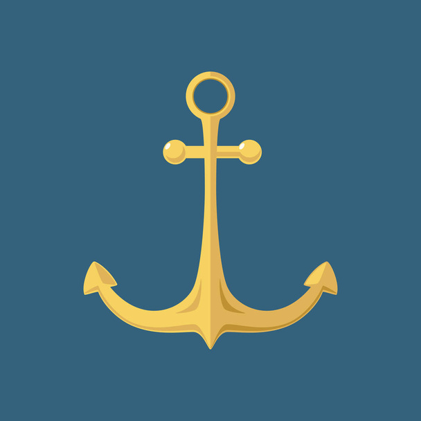 Złota kotwica, urządzeń okrętowych - Wektor, obraz