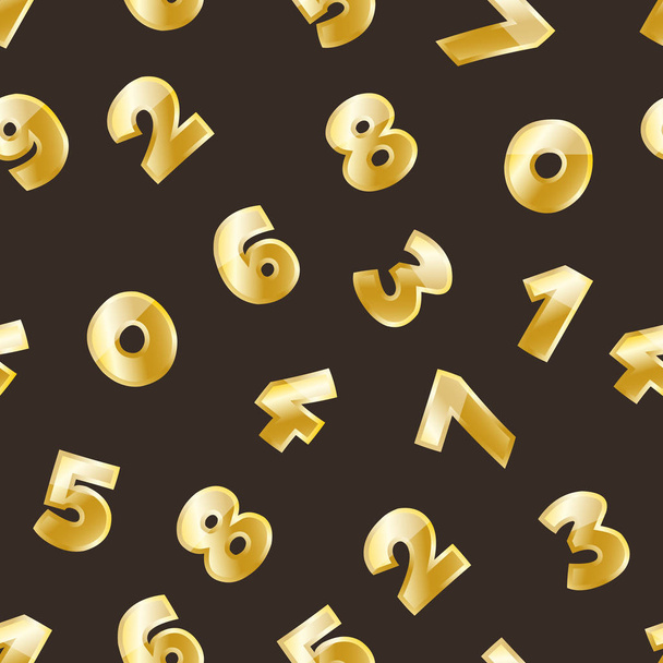 seamless background with golden numbers - Wektor, obraz