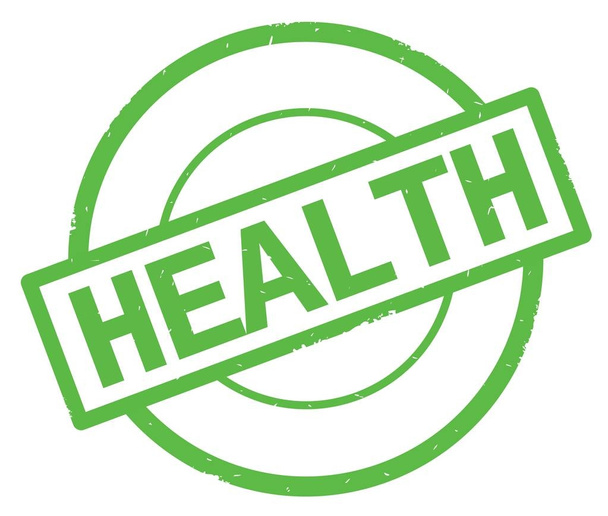 Gezondheid tekst, geschreven op groene eenvoudige cirkel stempel. - Foto, afbeelding