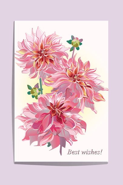 Series of greeting backgrounds with summer and spring flowers. - Vettoriali, immagini