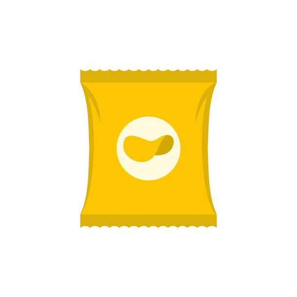 Chips icon, flat style - Vector, afbeelding
