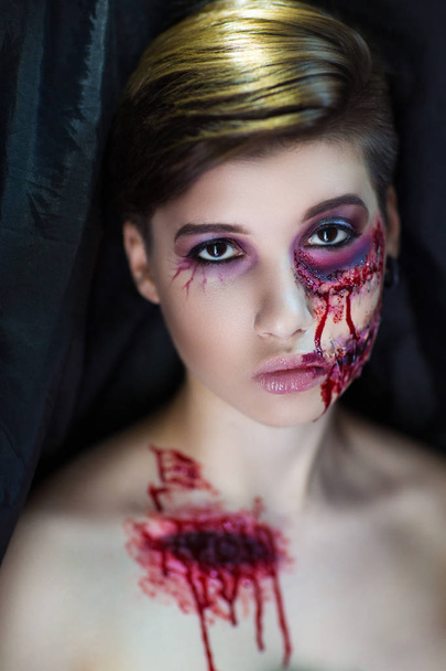 bloody wounds cuts Halloween - 写真・画像