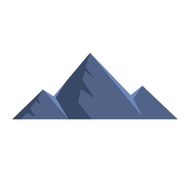 Mountain peak pictogram, vlakke stijl. - Vector, afbeelding