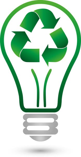 Βέλη για ανακύκλωση, ανακύκλωση σημάδι, λάμπα, λογότυπο - Διάνυσμα, εικόνα