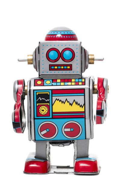ヴィンテージ ブリキ ロボット玩具 - 写真・画像