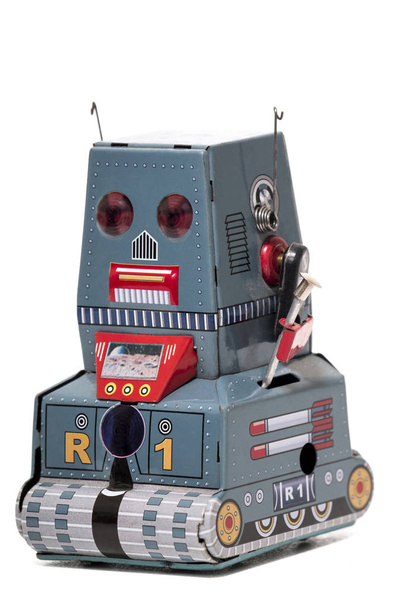 ヴィンテージ ブリキ ロボット玩具 - 写真・画像