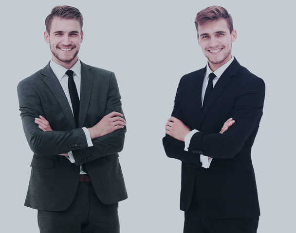 portrait in full growth - two smiling and successful business pa - Fotoğraf, Görsel