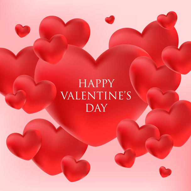 happy valentines day greeting card vector illustration - Vector, imagen