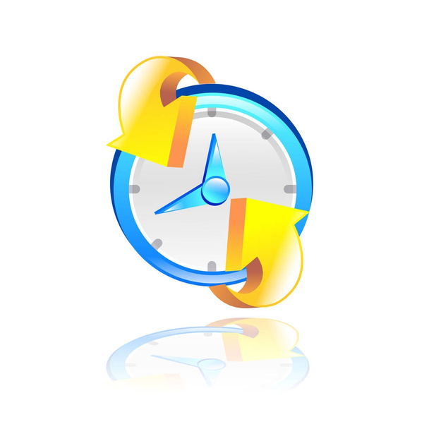 Clock with yellow arrow - Vector, Image
