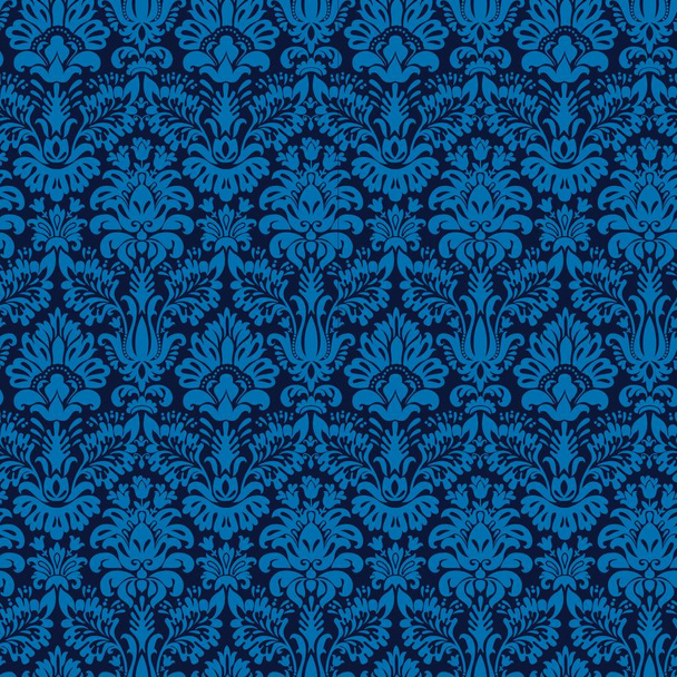 elegant blue seamless damask background - Vector, Image