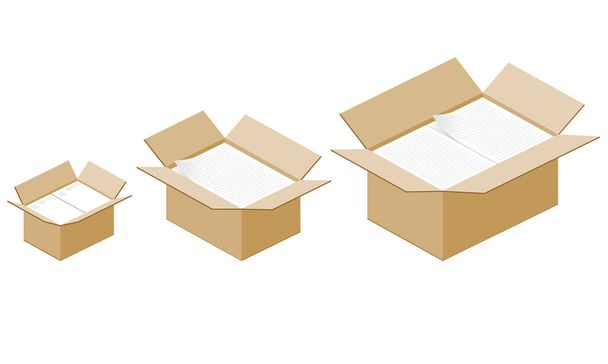 Boîte en carton avec papier
 - Vecteur, image