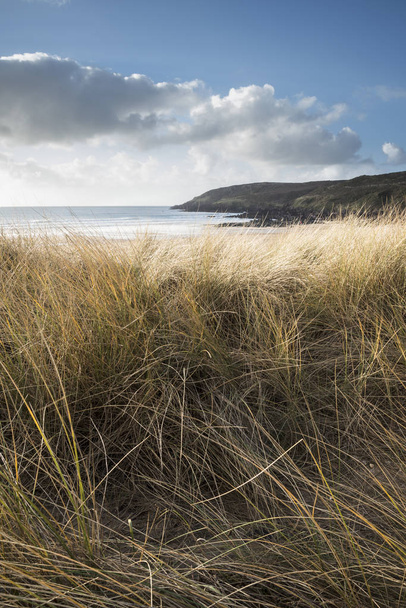 Hermosa imagen del paisaje de la playa de agua dulce oeste con arena dun
 - Foto, imagen