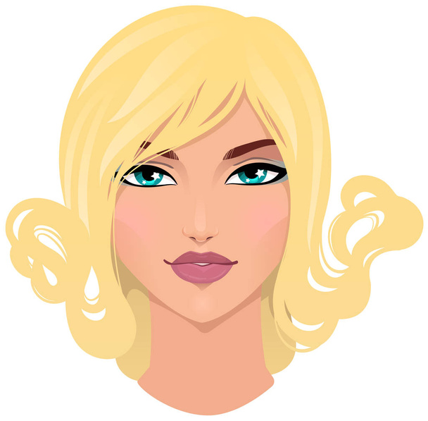 Portrait of beautiful blonde girl - Vector, Image