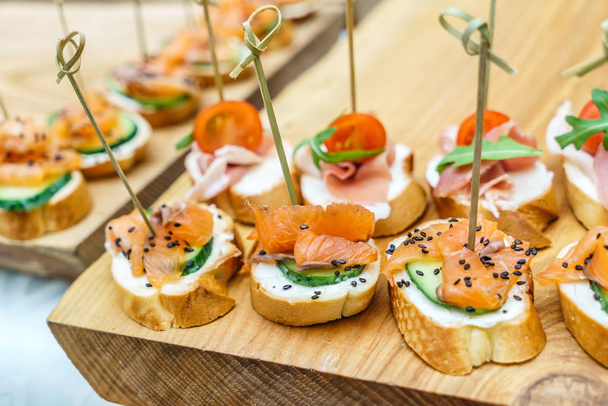 catering table with snacks, close up - Photo, Image