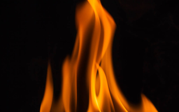 fire flames on black background - Photo, Image