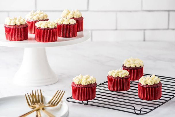 Red Velvet cup cakes - Photo, Image