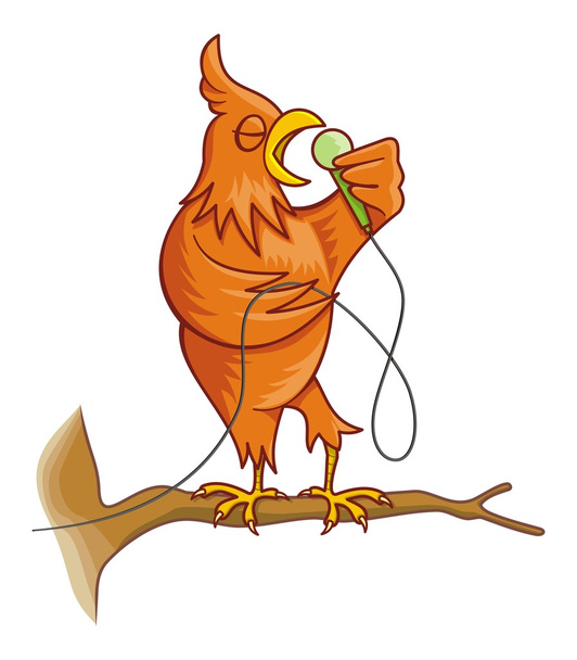 Orange singender Kanarienvogel - Vektor, Bild