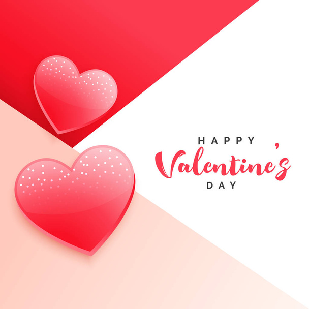 stylish valentine's day background with two hearts - Vector, afbeelding