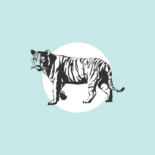 Tigre tribal salto vector tatuaje
 - Vector, Imagen
