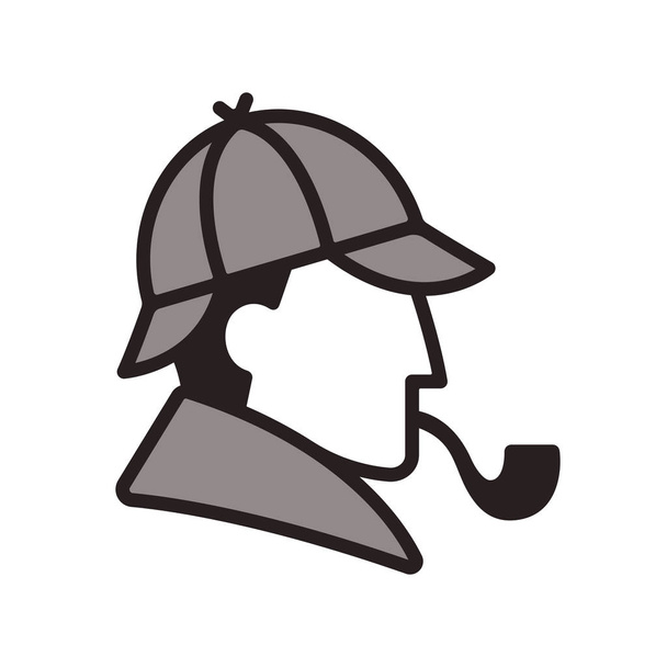 Sherlock Holmes profile logo - Vetor, Imagem