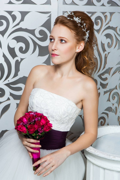 beautiful girl in wedding gown - Photo, Image