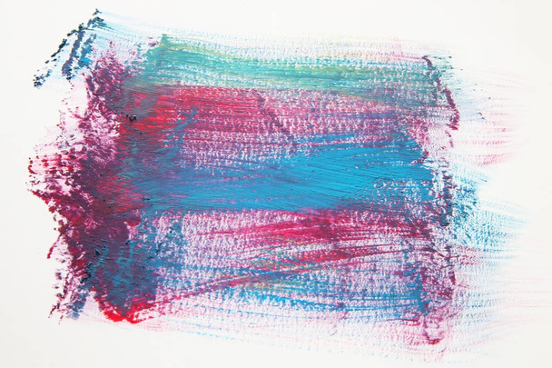 Colorful watercolor brush stroke over white background. - Foto, Imagem