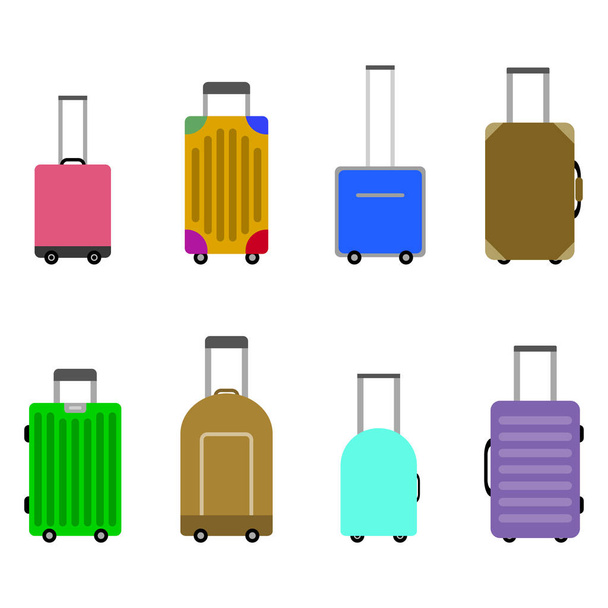 Αποσκευές και αποσκευές για το ταξίδι και ταξίδι του συνόλου - Διάνυσμα, εικόνα