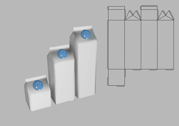 krabice mléka a šablona - Vektor, obrázek