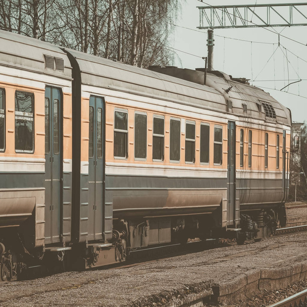 Yellow diesel train - Photo, image