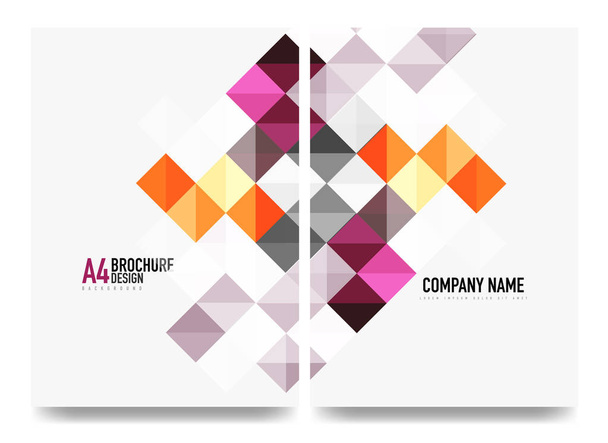 Square business a4 brochure cover design, flyer, annual report - Vector, Image