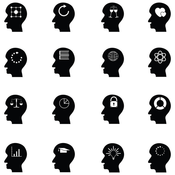 the thoughts icon set - Διάνυσμα, εικόνα