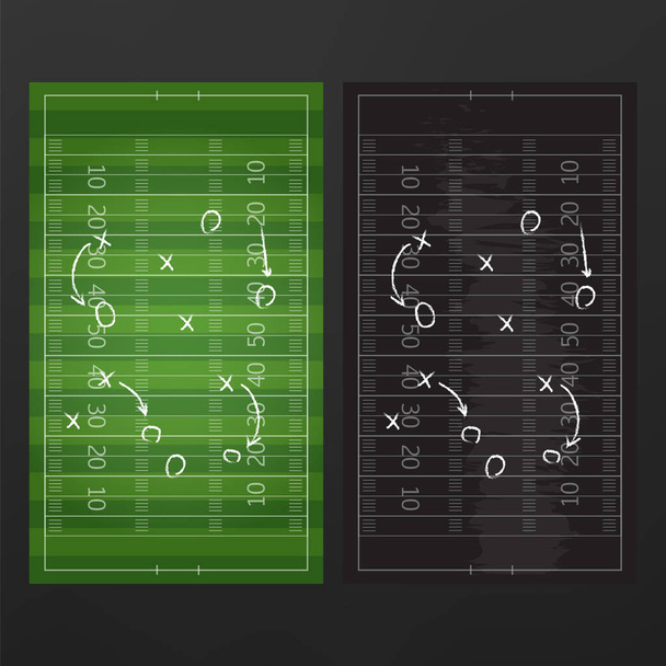 Plan de estrategia de juego de fútbol o fútbol aislado en pizarra ingenio
 - Vector, imagen