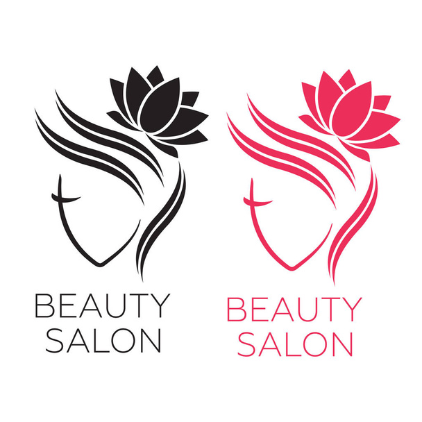 Krásná žena logo šablona pro kadeřnictví, salon krásy, cosm - Vektor, obrázek