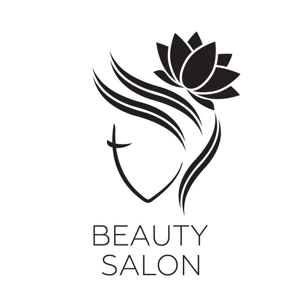 Красивий жіночий логотип для перукарні, салону краси, космосу
 - Вектор, зображення
