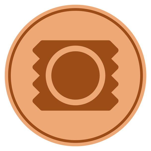 Condom Package Bronze Coin - Vector, Imagen