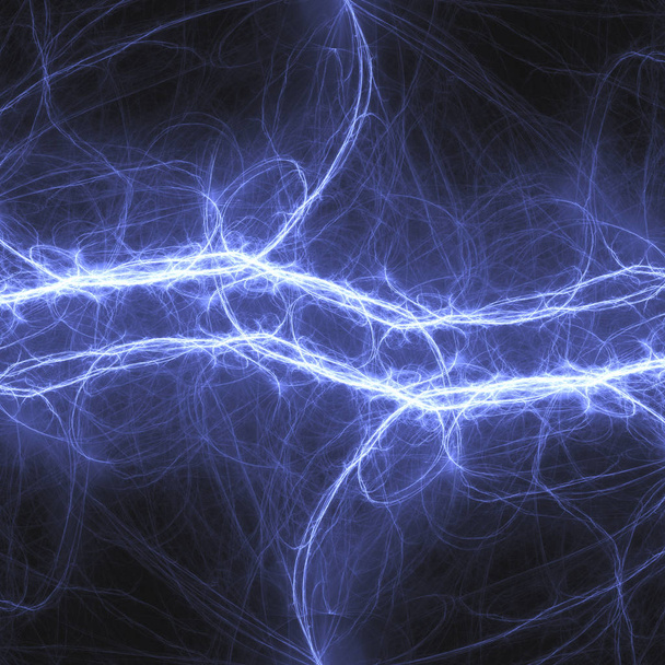 blaues Plasma und Energie elektrischer Blitz Hintergrund - Foto, Bild
