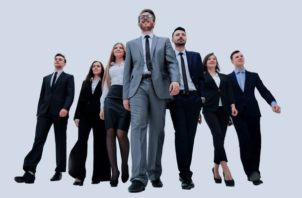 businesspeople group walking. isolated on white - Photo, Image
