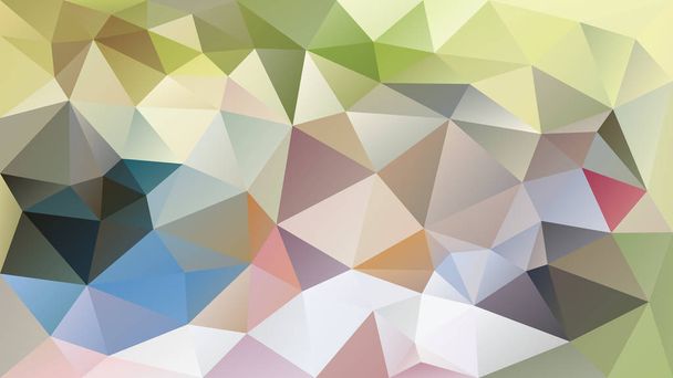 抽象的な不規則な多角形の背景 - 三角形の低ポリ パターン - 明るいパステル グリーン、グレー、ピンク、ブルー、カーキとベージュ色をベクトルします。  - ベクター画像